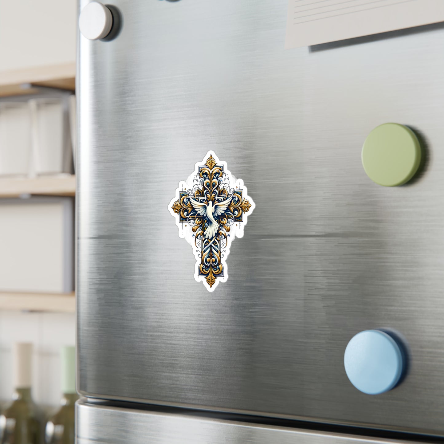 Elegant Dove & Cross Vinyl Decals