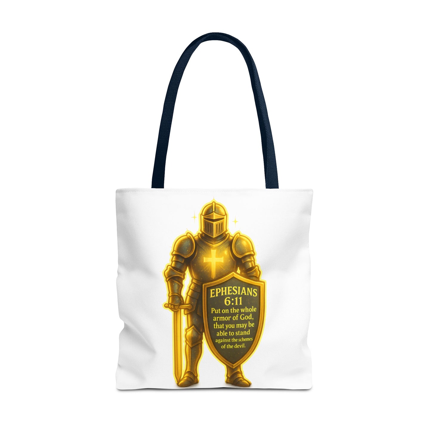 Armor Emblem Tote Bag – Ephesians 6:11 Christian Faith Tote