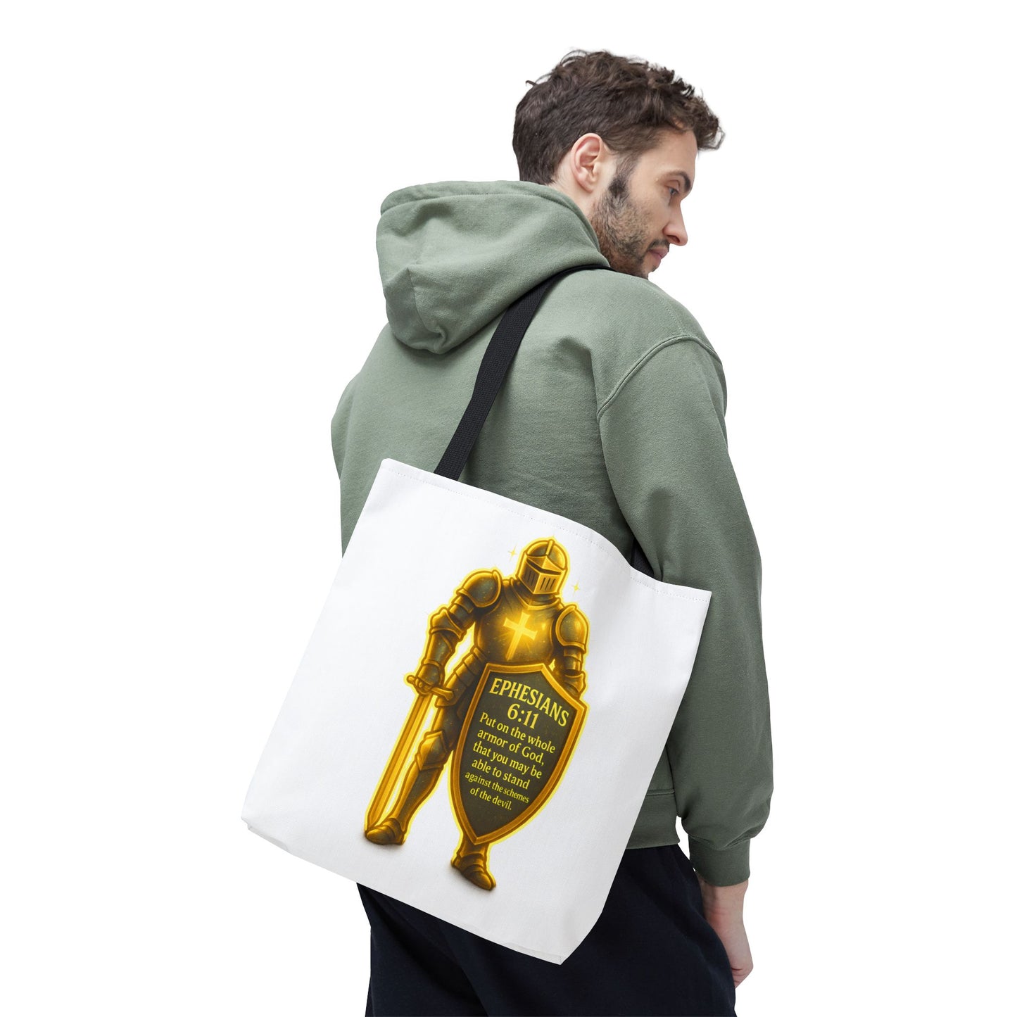 Armor Emblem Tote Bag – Ephesians 6:11 Christian Faith Tote