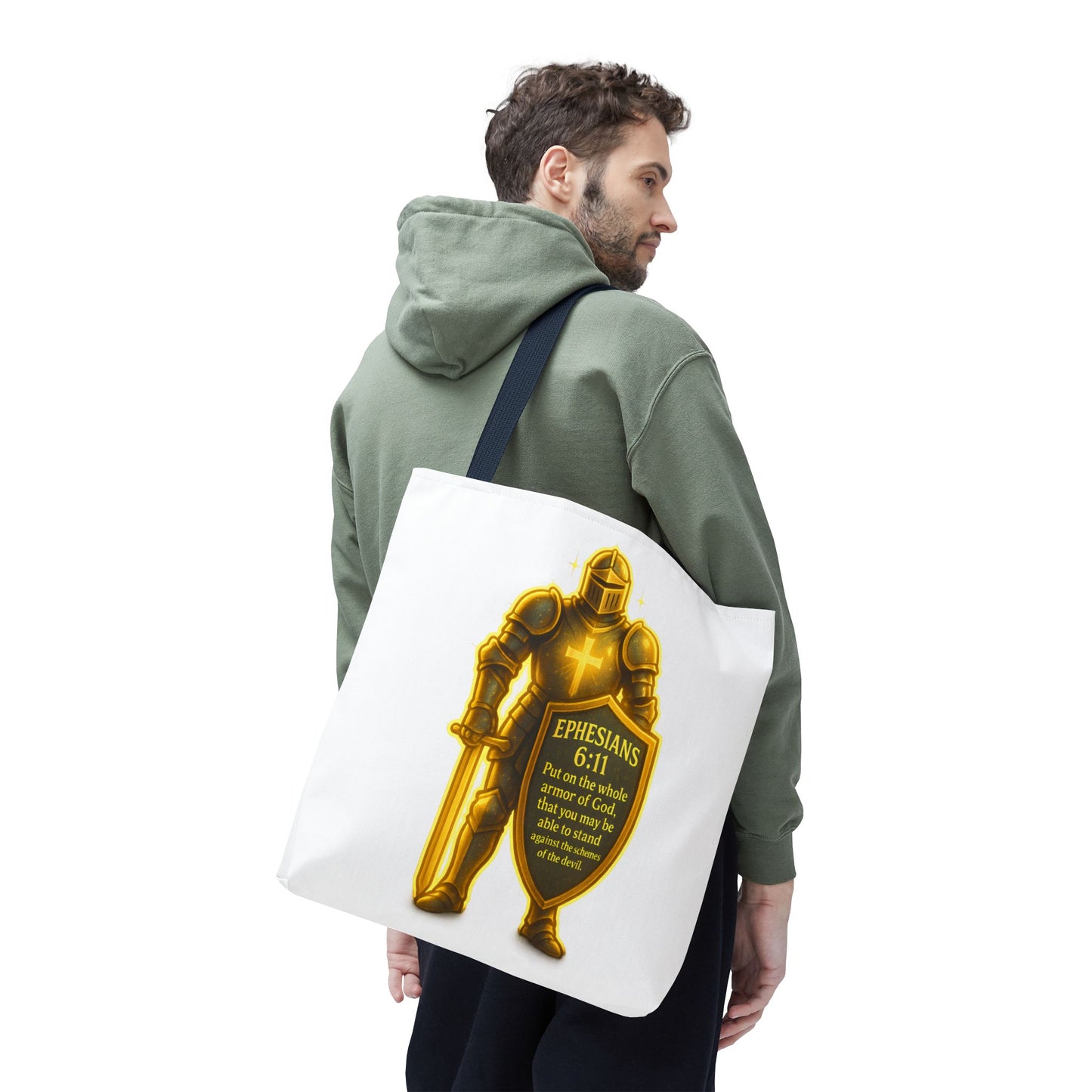Armor Emblem Tote Bag – Ephesians 6:11 Christian Faith Tote