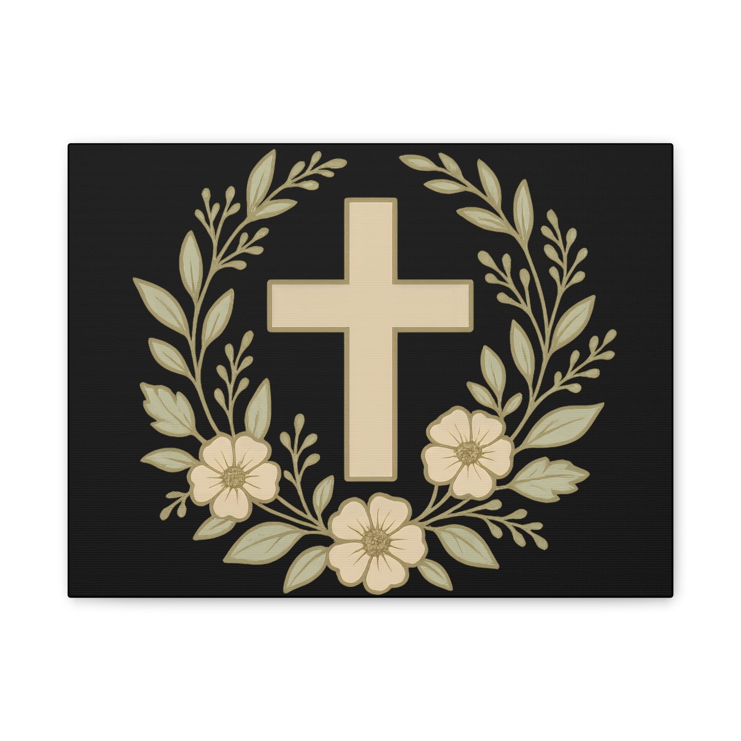 Christian Wall Art, Floral Cross Canvas, Home Decor, Religious Gift, Faith-Inspired Art, Inspirational Decoration