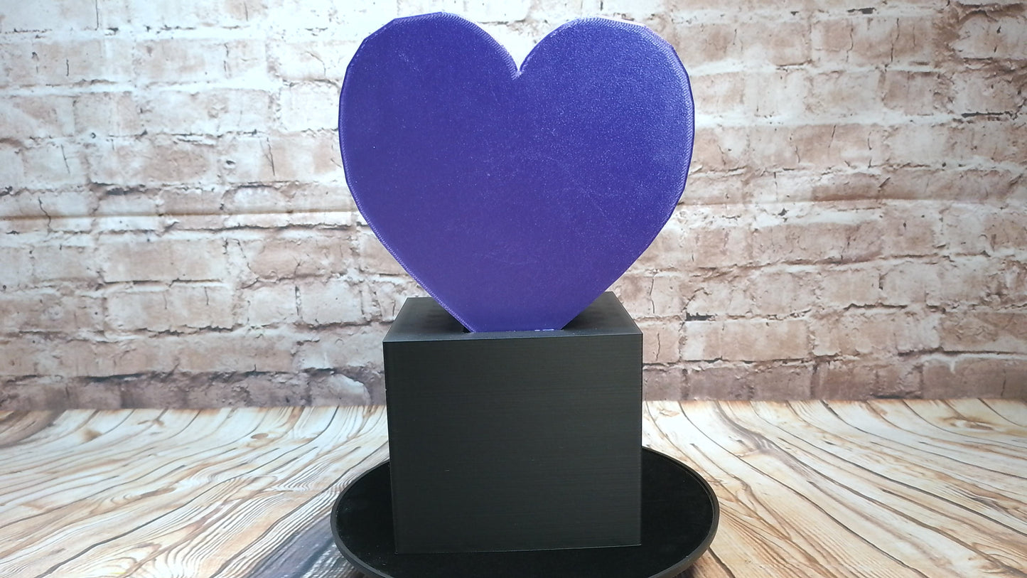 Large Heart Block Sculpture – Bold Symbolic Art – 3D Printed Modern Statement