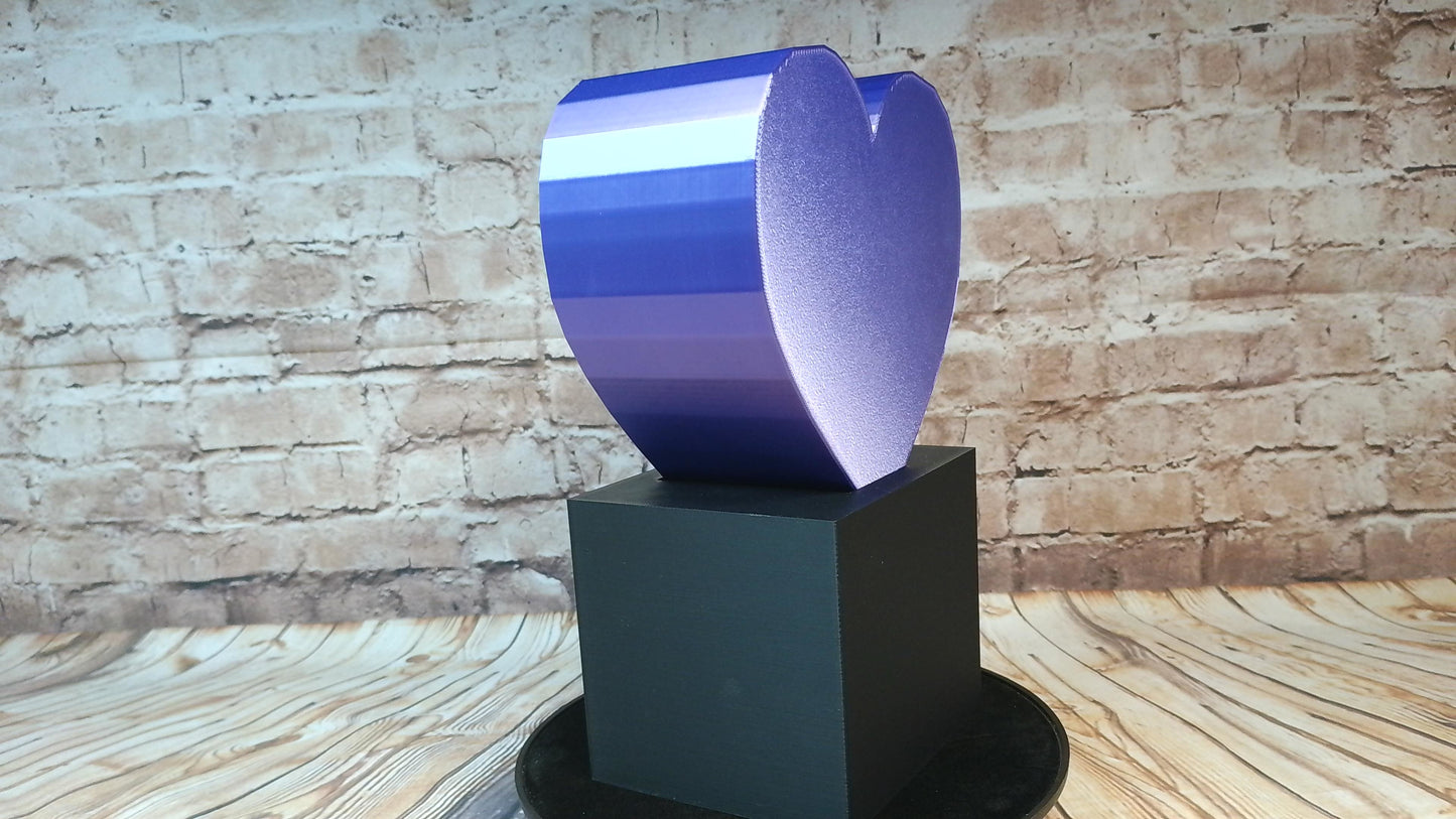 Large Heart Block Sculpture – Bold Symbolic Art – 3D Printed Modern Statement