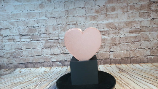 Medium Heart Block Sculpture – Symbolic Modern Love Decor – 3D Printed Gift