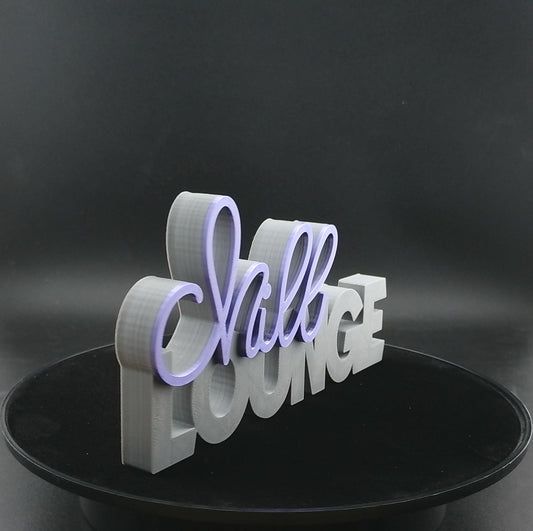 Freestanding “Chill Lounge” 3D Printed Sign – Custom Colors – Desk, Bar, or Gaming Room Decor